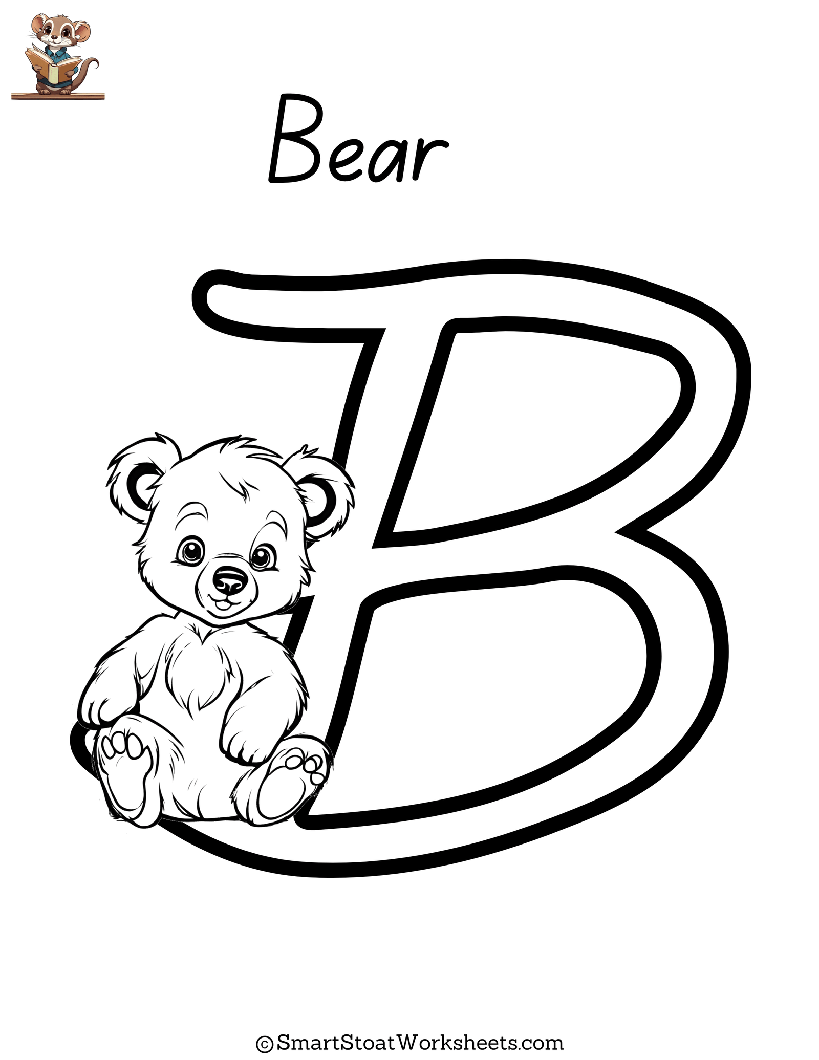 Coloring Page Letter B, free, printable