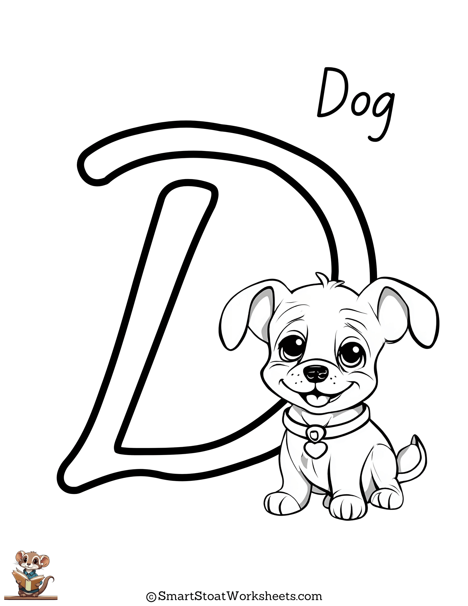 Coloring Page Letter D, free, printable