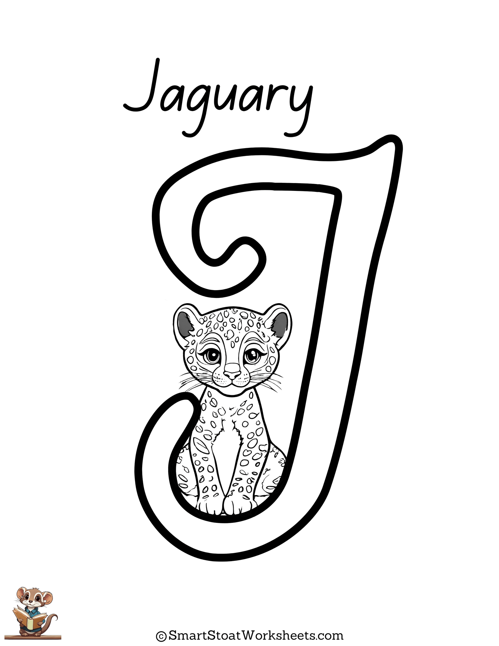 printable free coloring page letter j