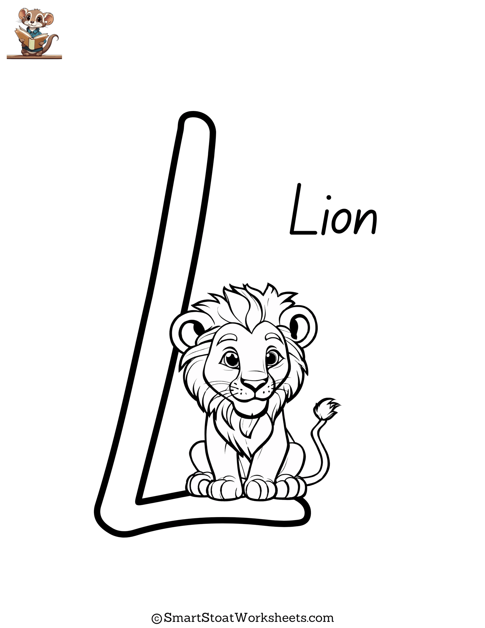 printable free coloring page letter l