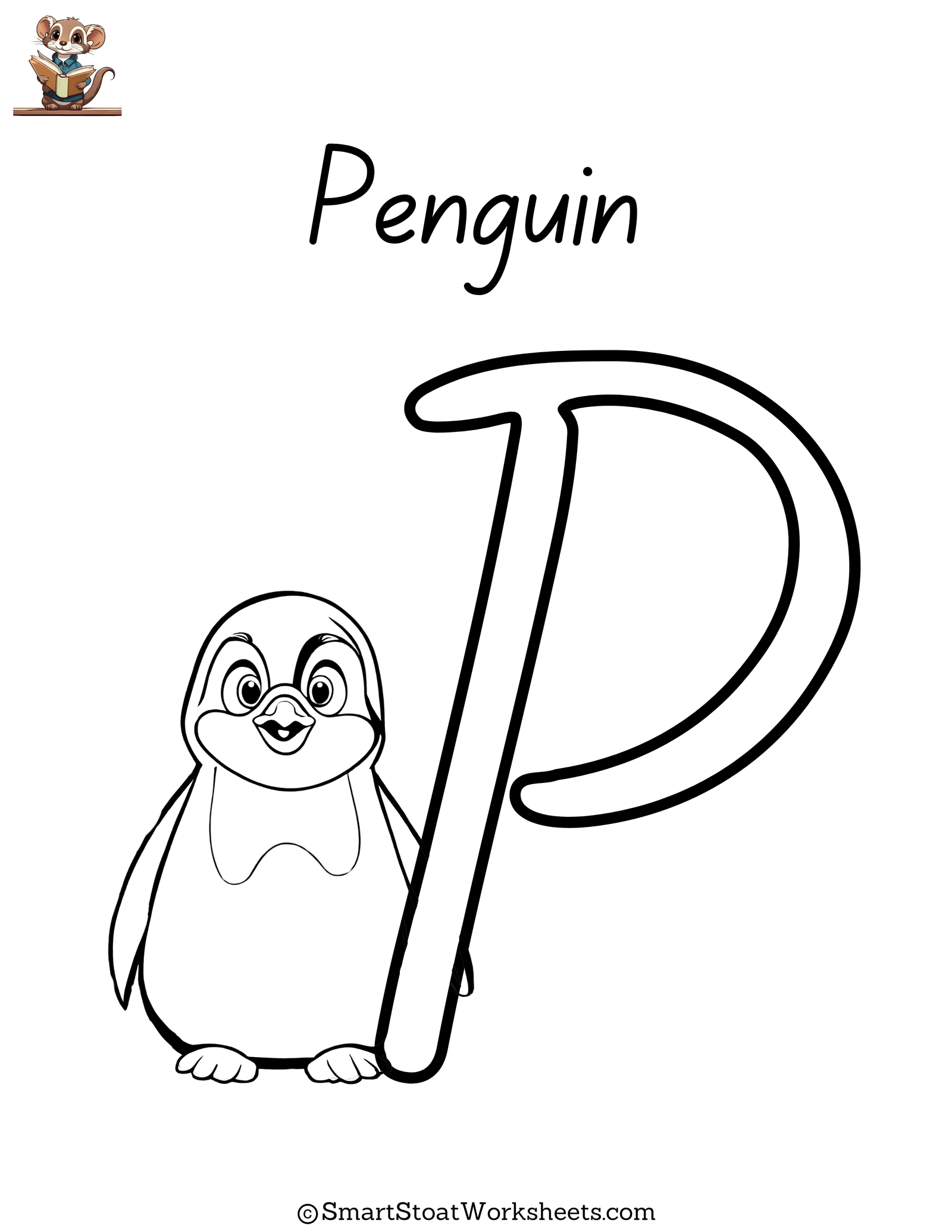 printable free coloring page letter p