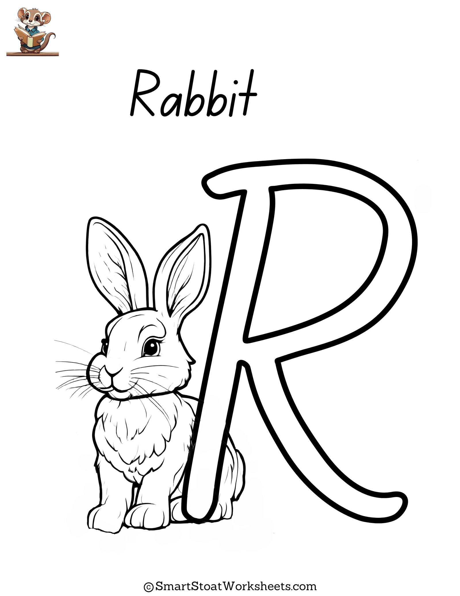 printable free coloring page letter r