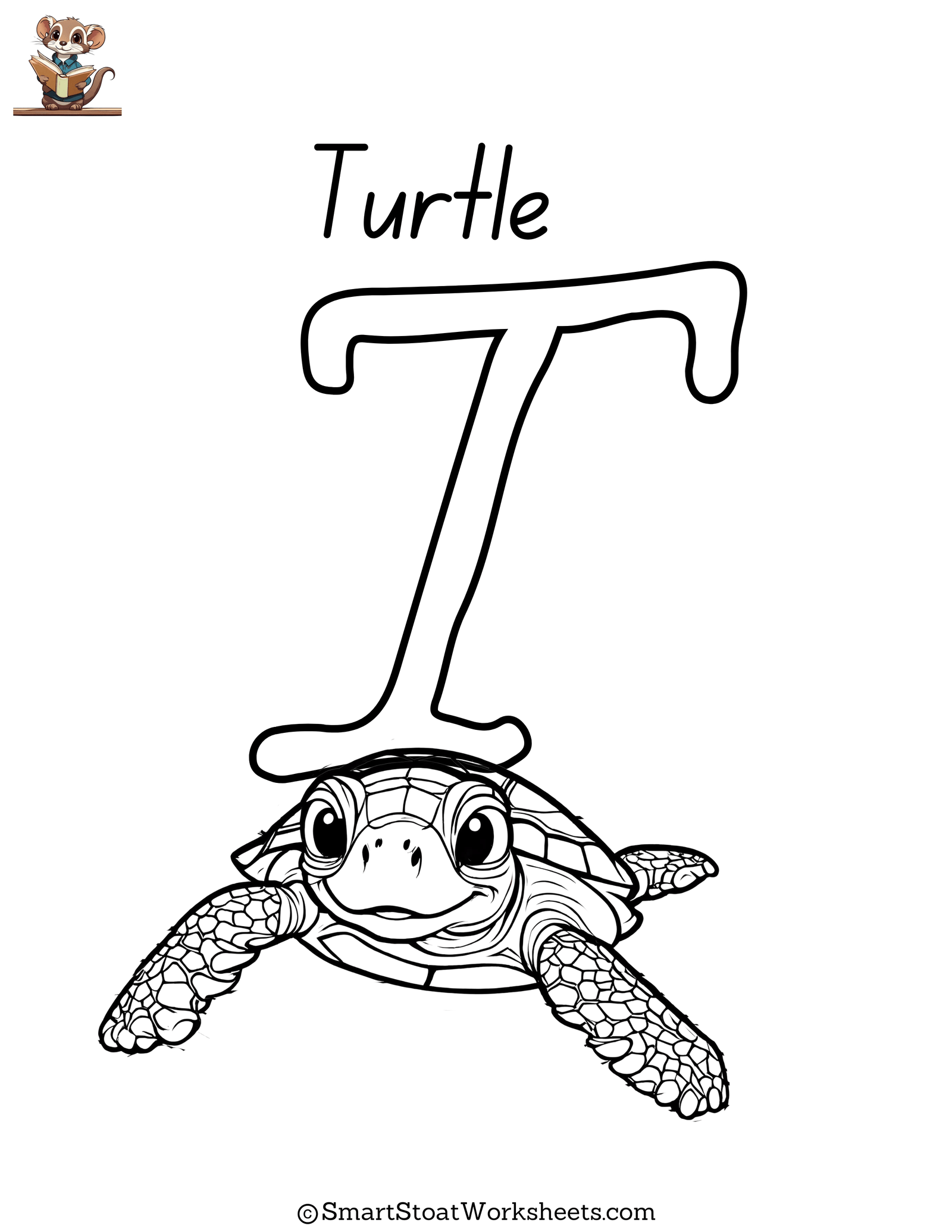 printable free coloring page letter t