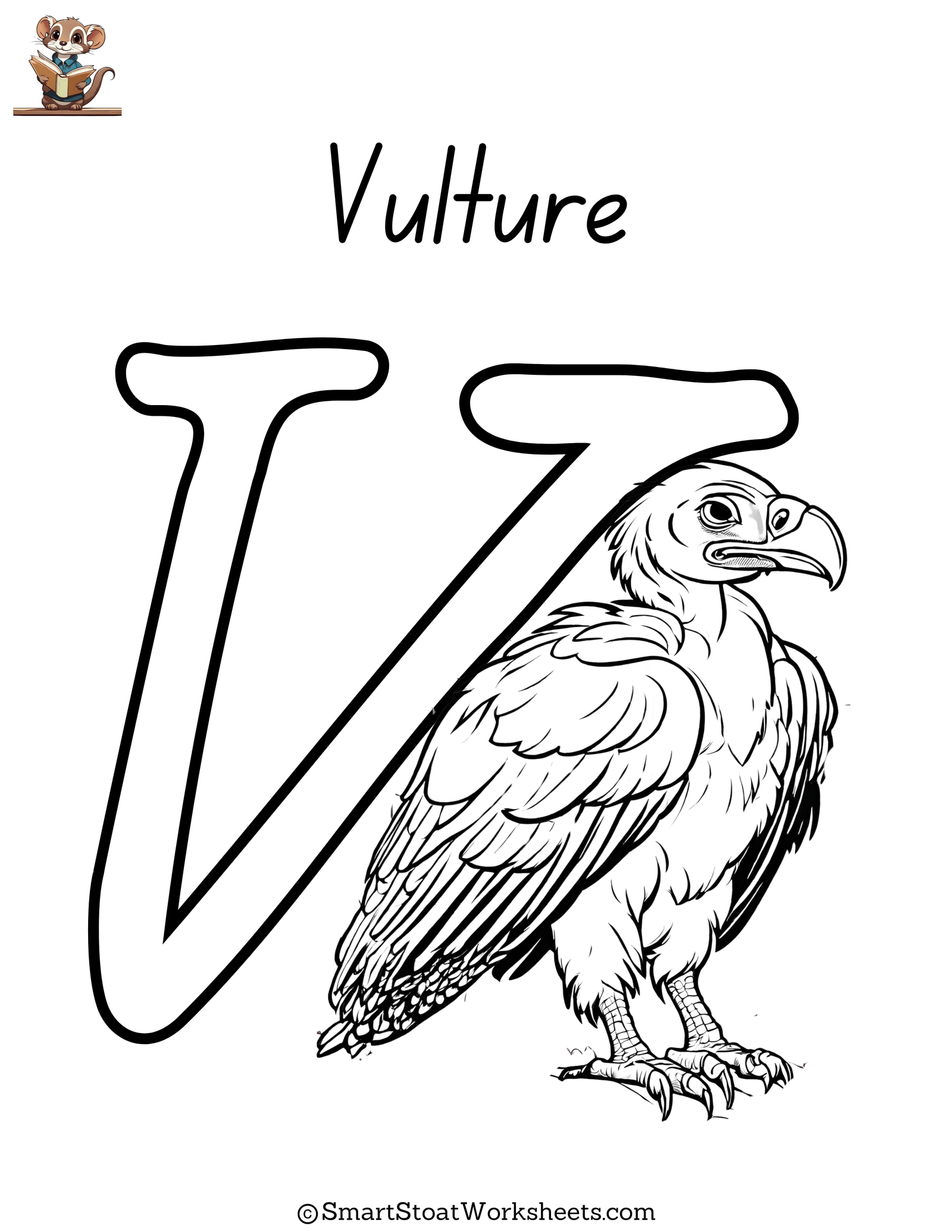 printable free coloring page letter v