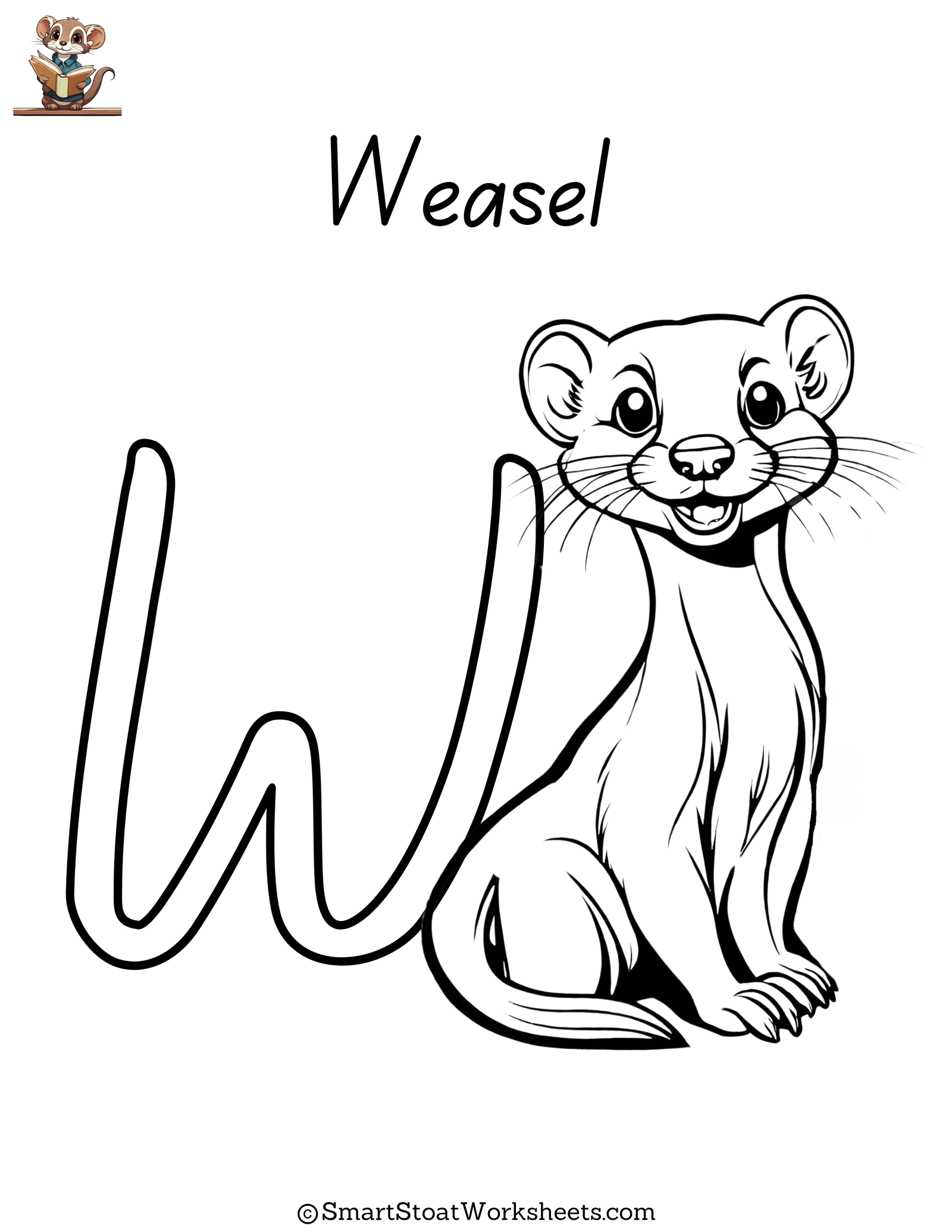 printable free coloring page letter w