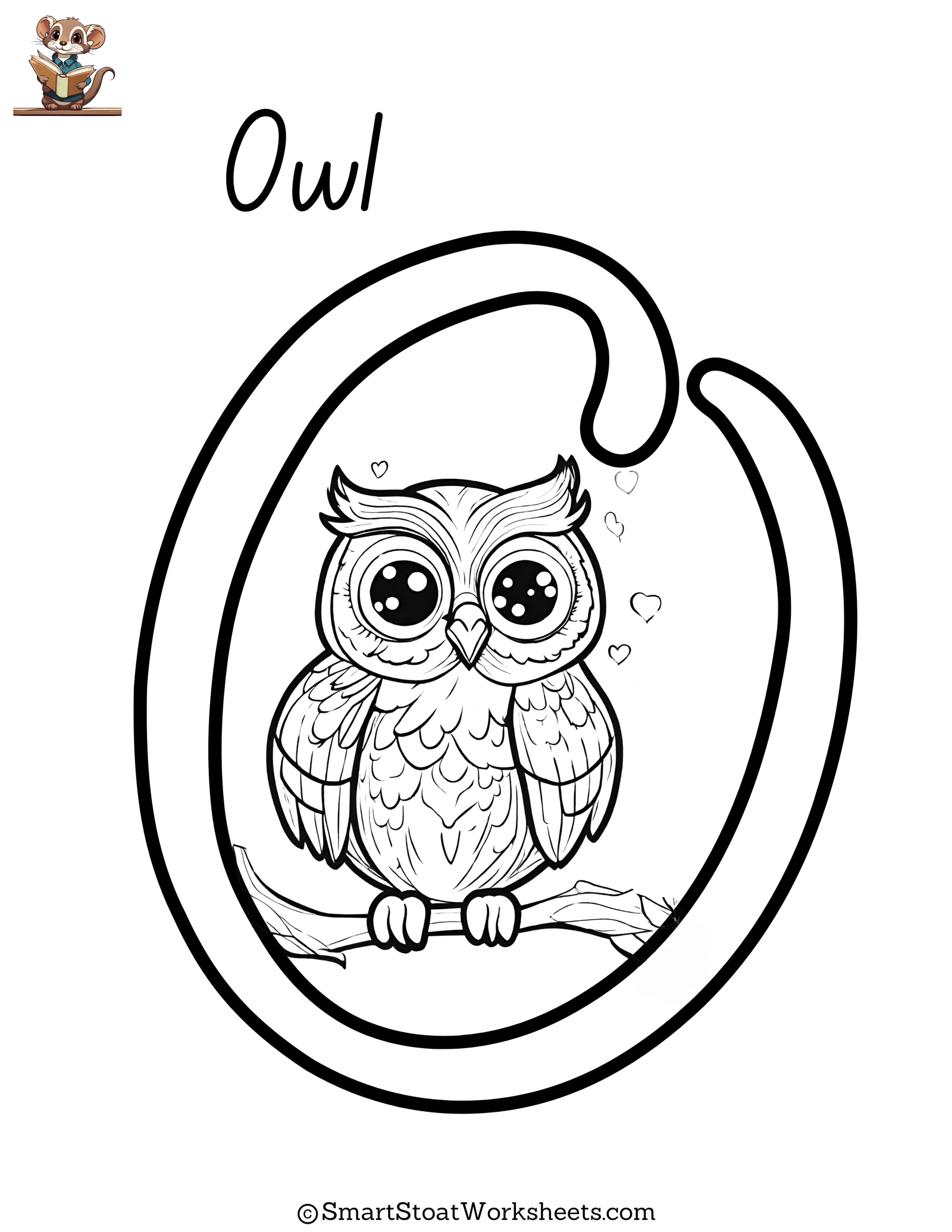 printable free coloring page letter o