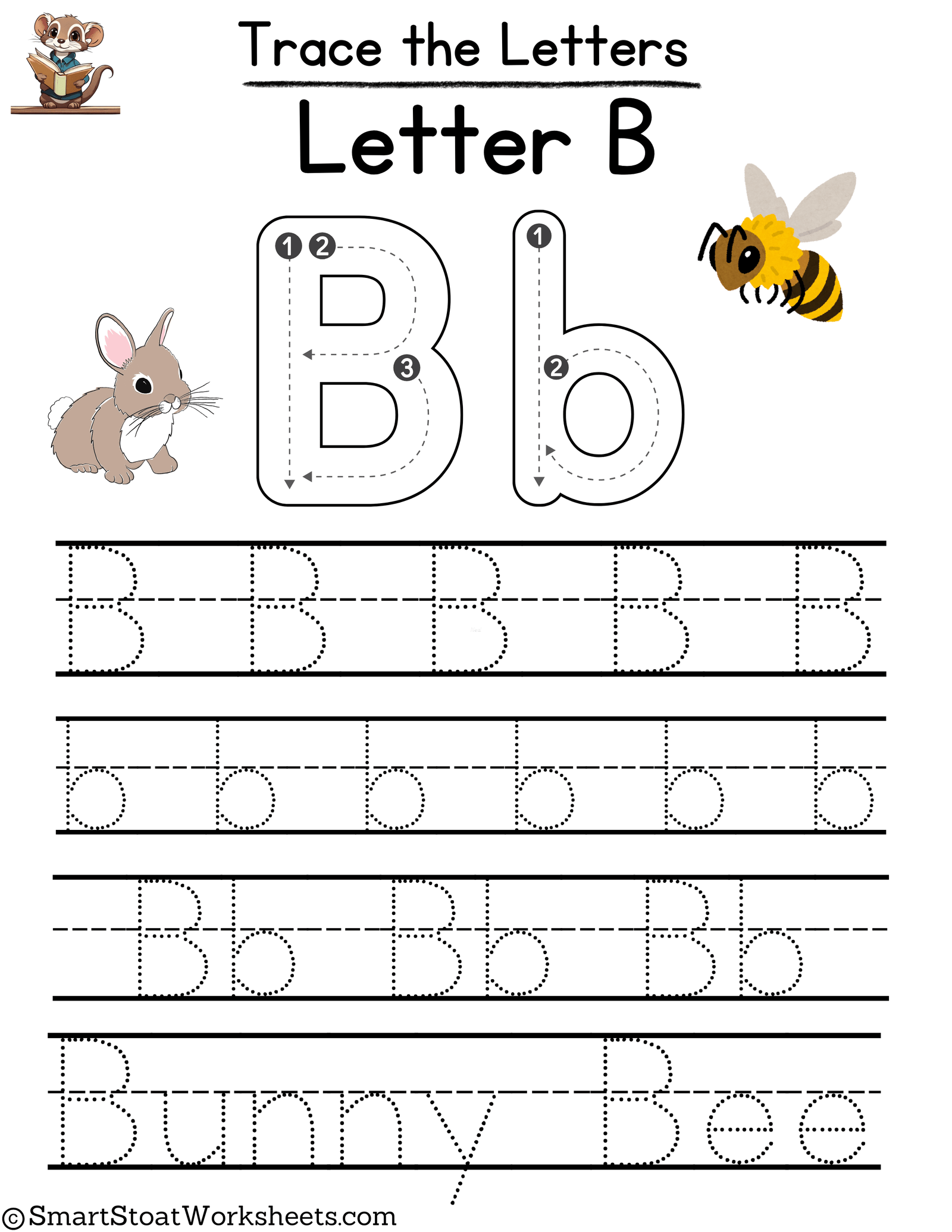 Letter B Tracing Worksheet