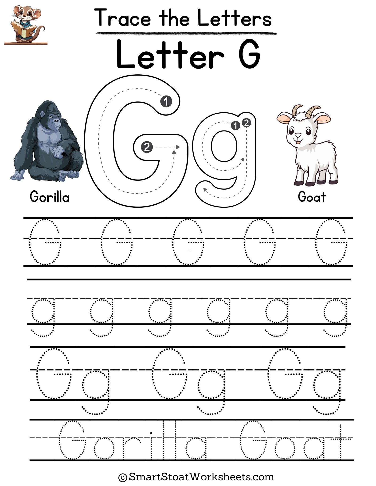 Letter G Worksheet For Kindergarten Kids