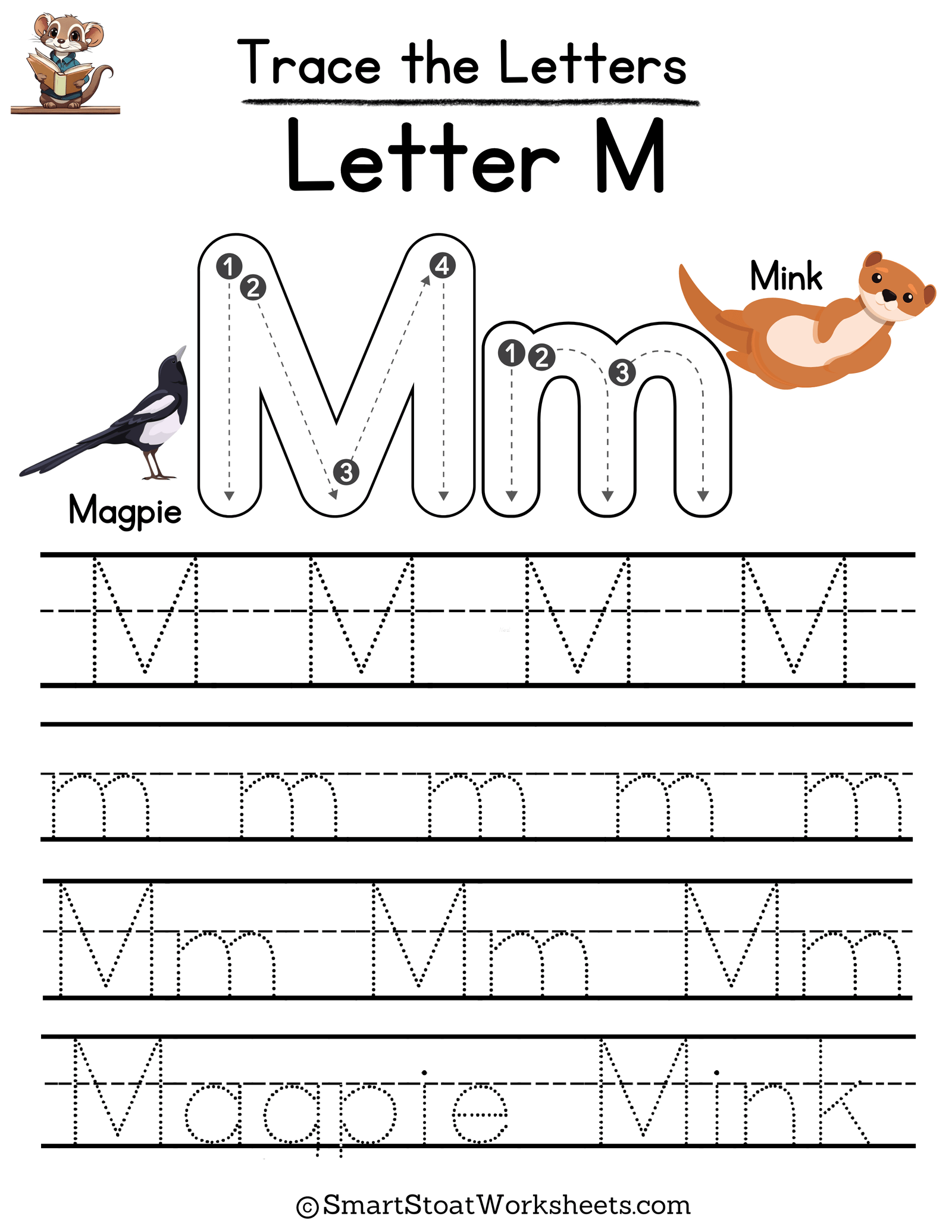 letter m worksheet for kindergarten