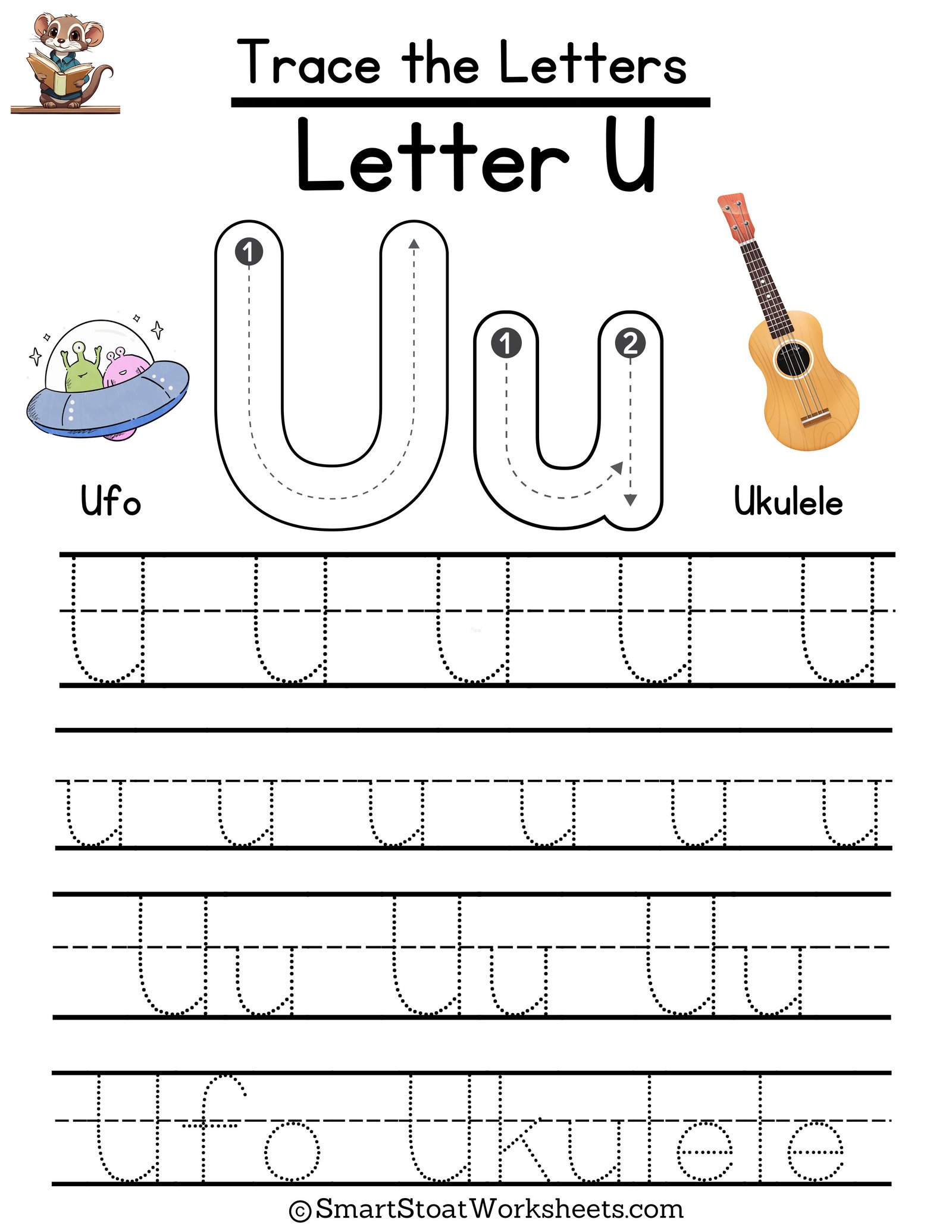 Letter U Worksheet for Preschool and Kindergarten