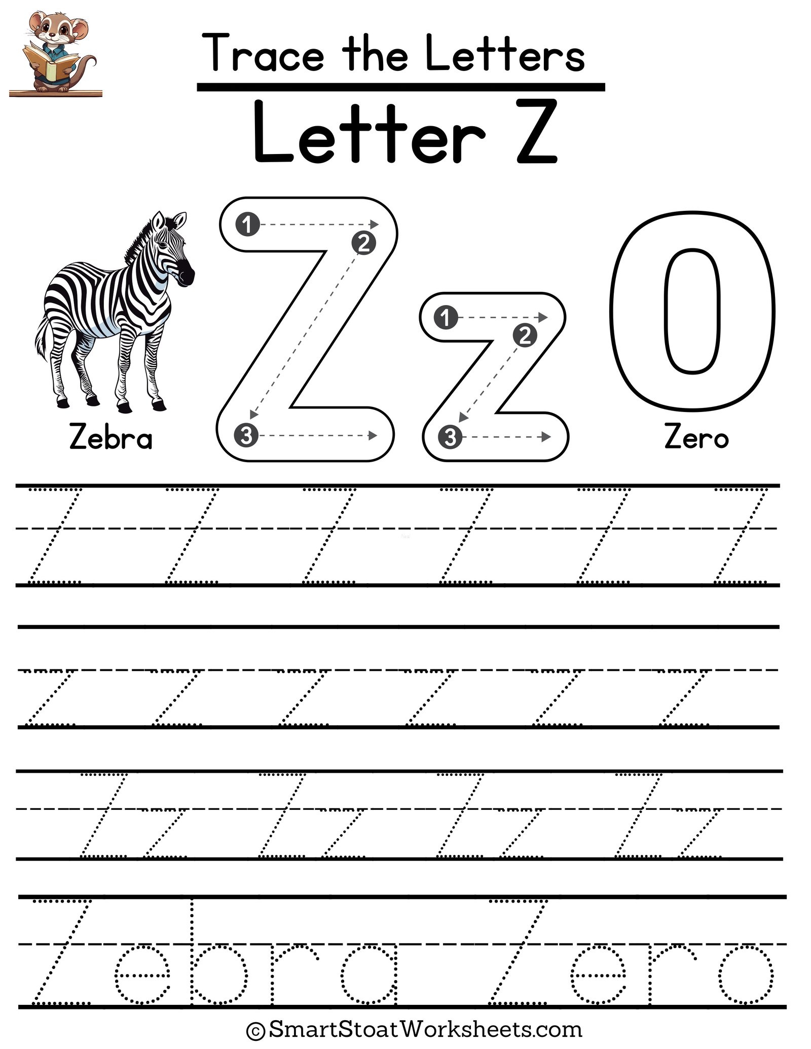 Letter Z Worksheet For Kindergarten