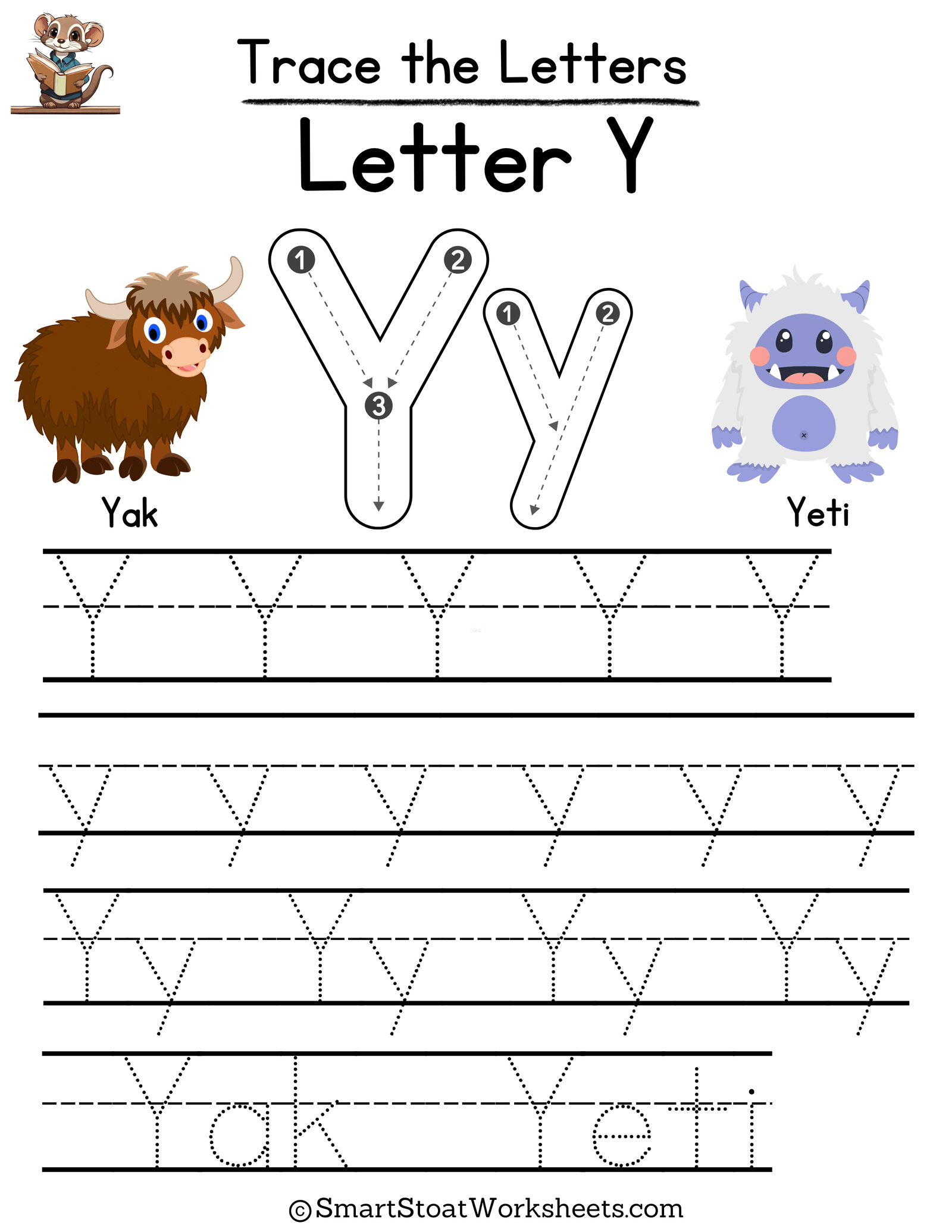 preschool letter y worksheet