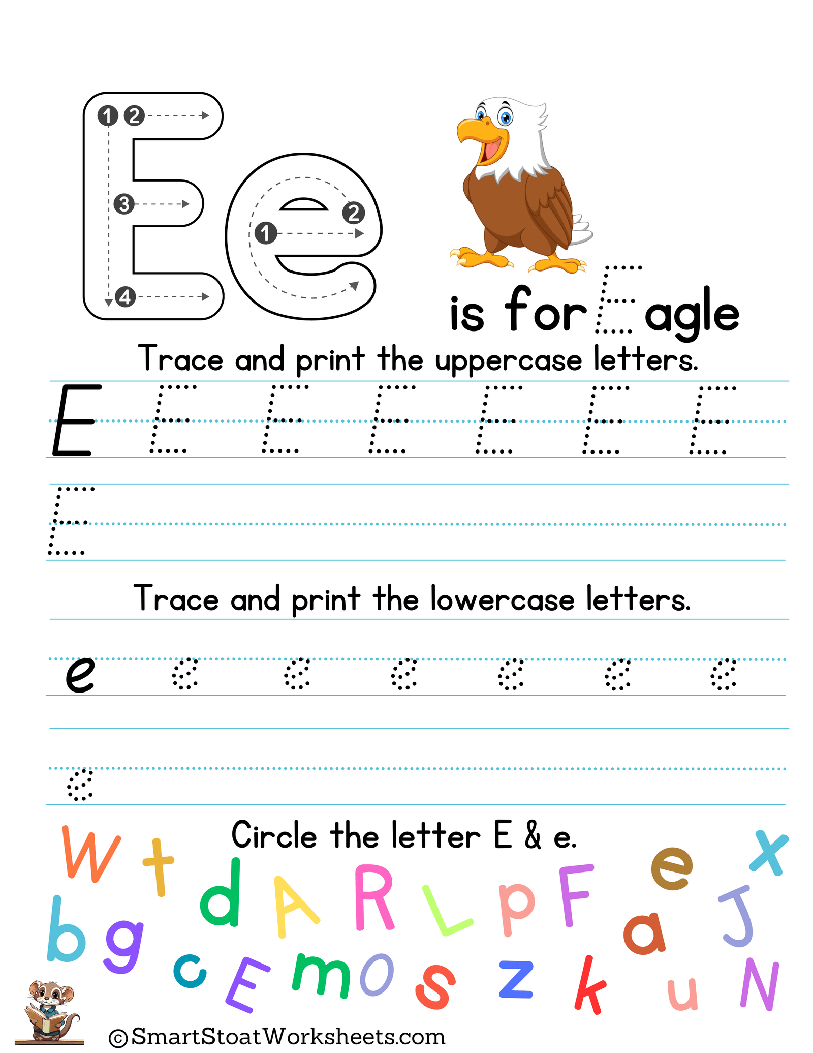 Printing Letters Of The Alphabet E