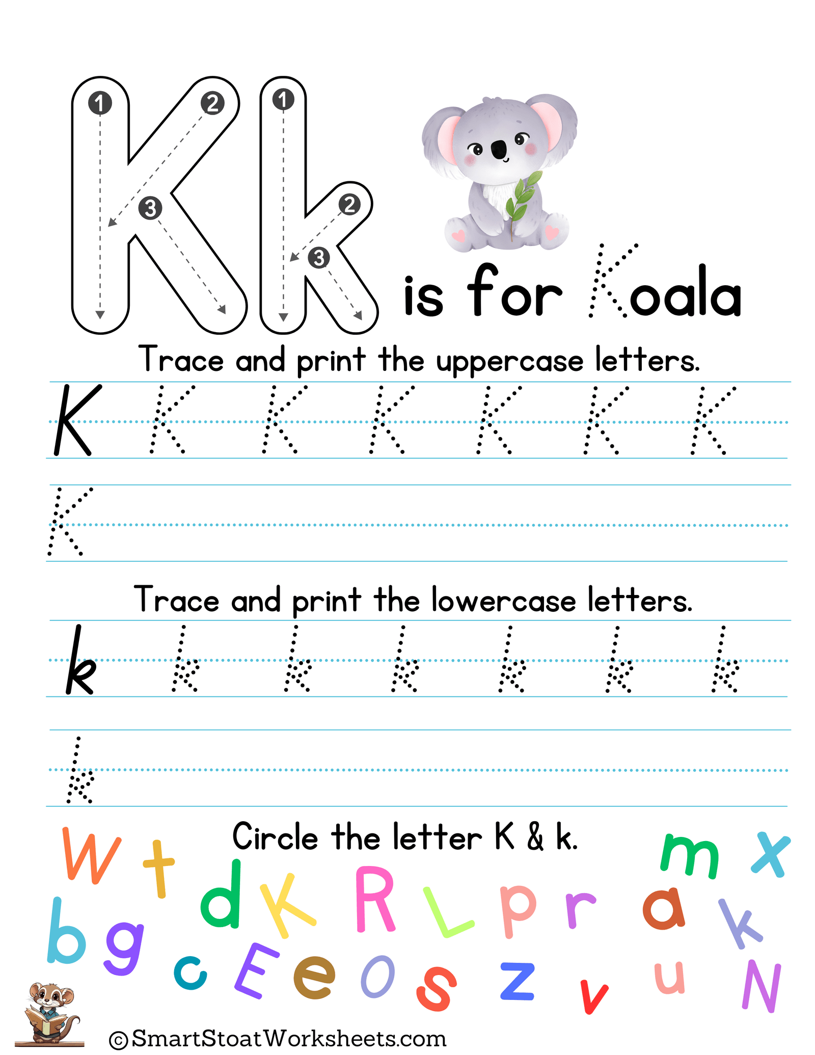 Printing Letters Of The Alphabet (Letter K)