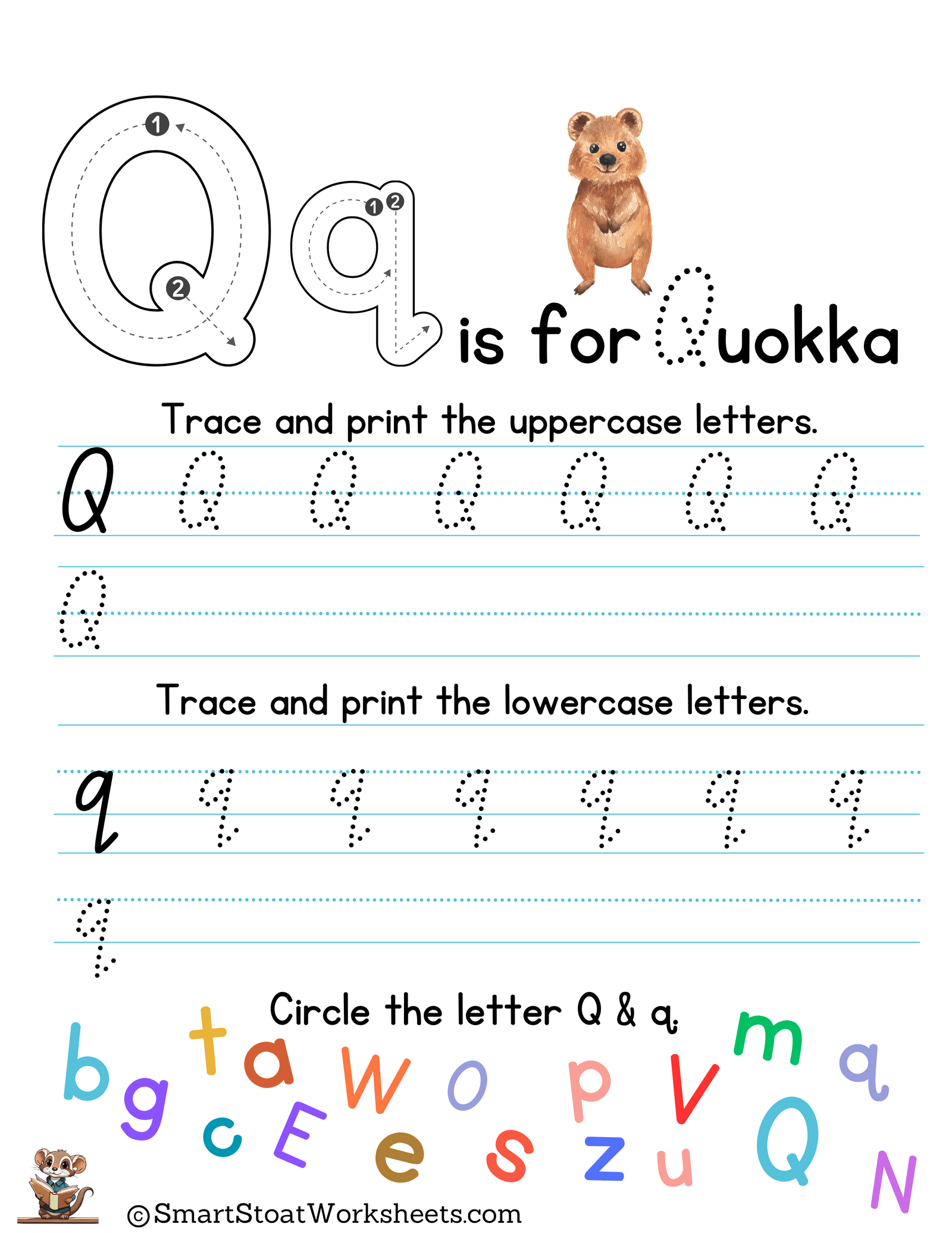 Printing Letters Of The Alphabet (Letter Q)