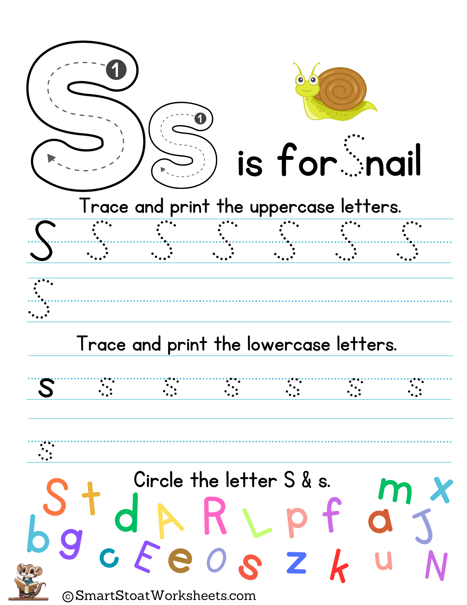 Printing Letters Of The Alphabet (Letter S)