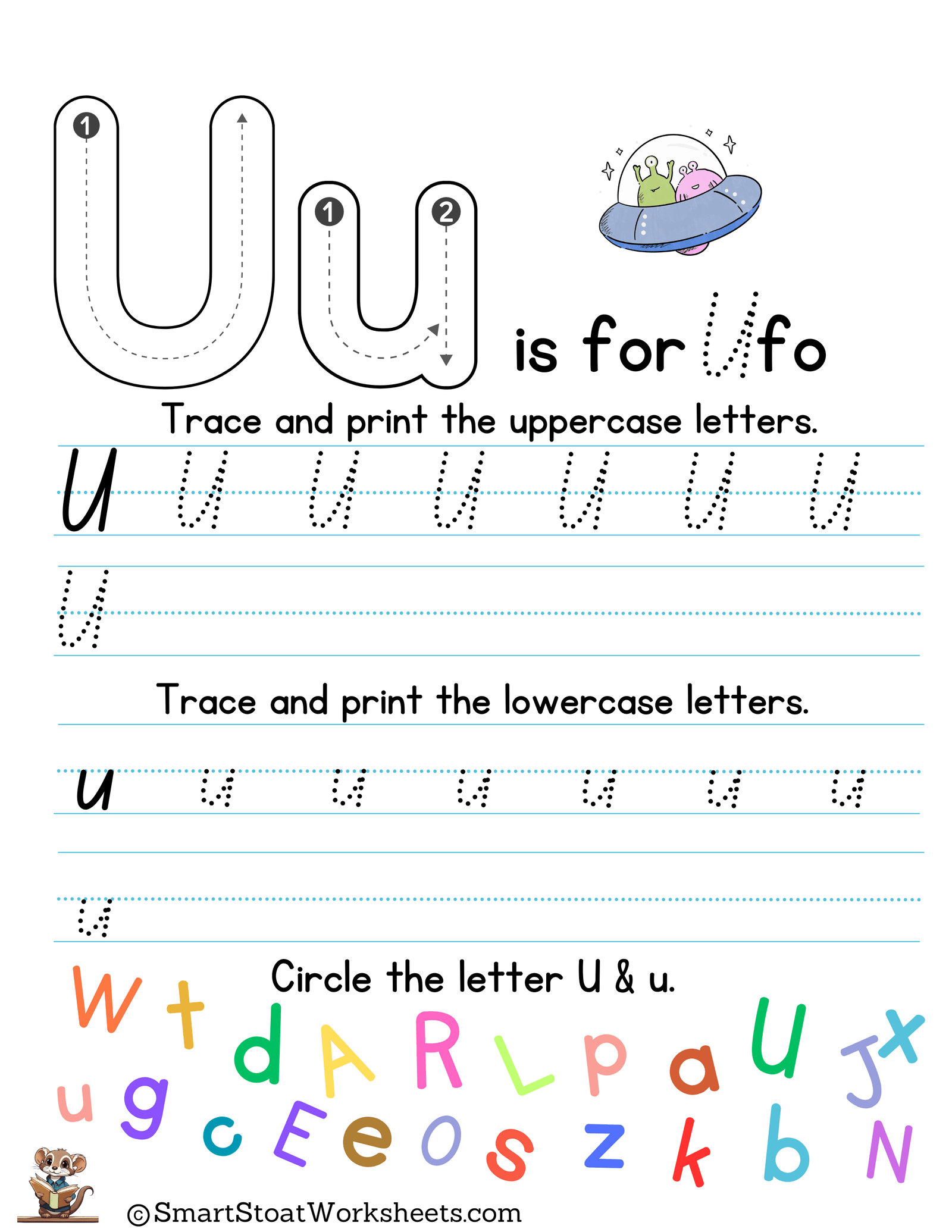 Printing Letters Of The Alphabet (Letter U)