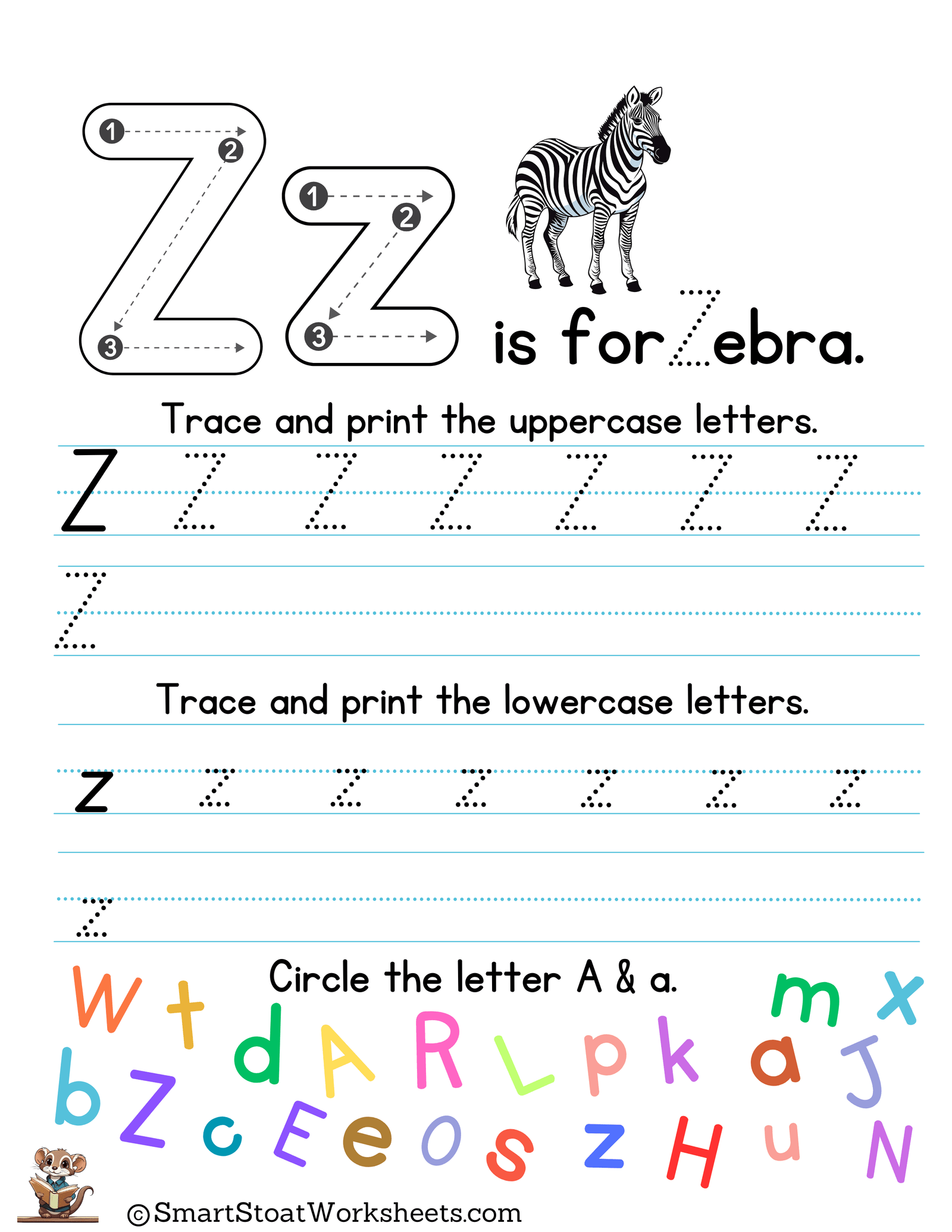 print letter z (free worksheet)