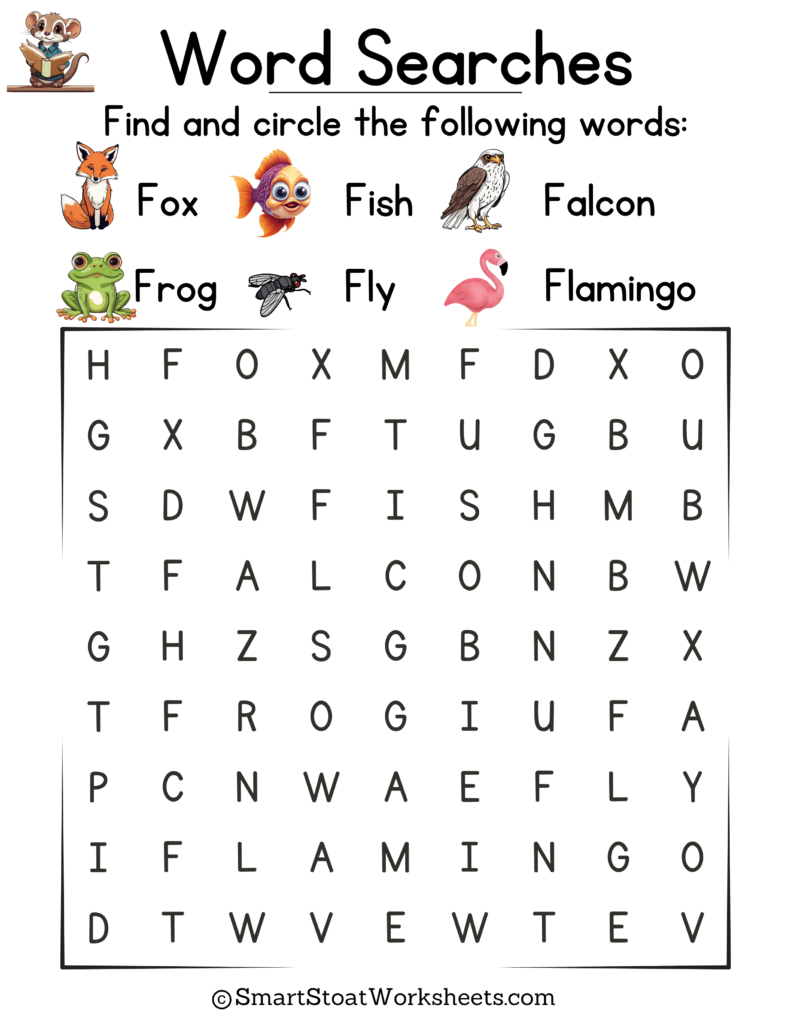 Free Word Searches For Kindergarten