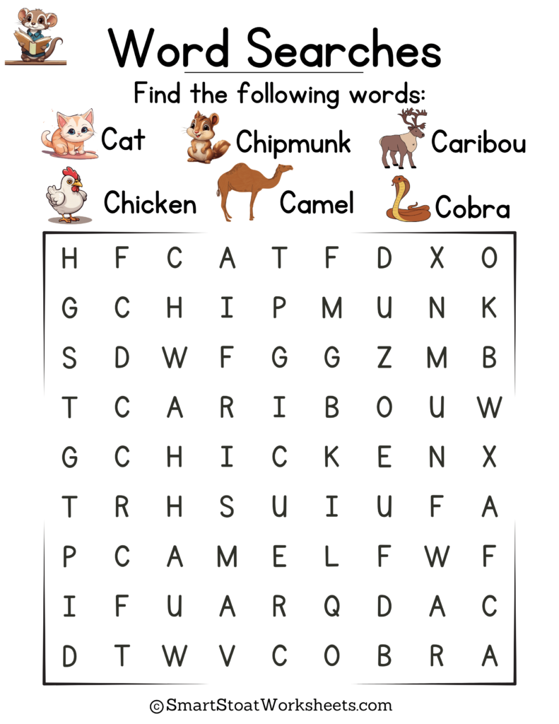 Printable Word Searches For Kindergarten