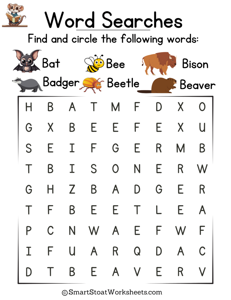 word searches for kindergarten