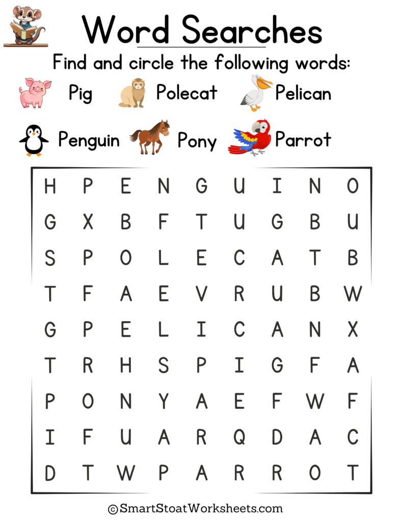 Word Searches For Kindergarten Letter P