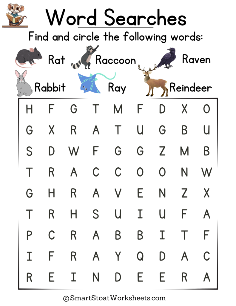 Word Searches For Kindergarten Letter R