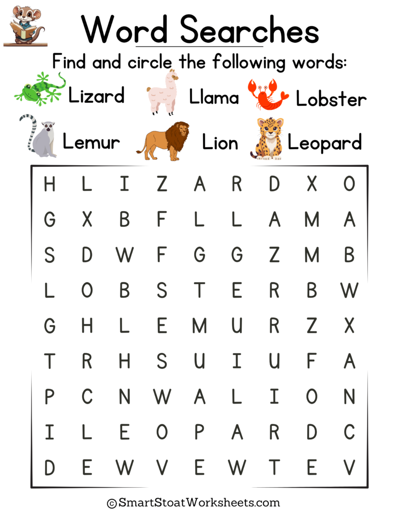 Word Searches For Kindergarten Letter l