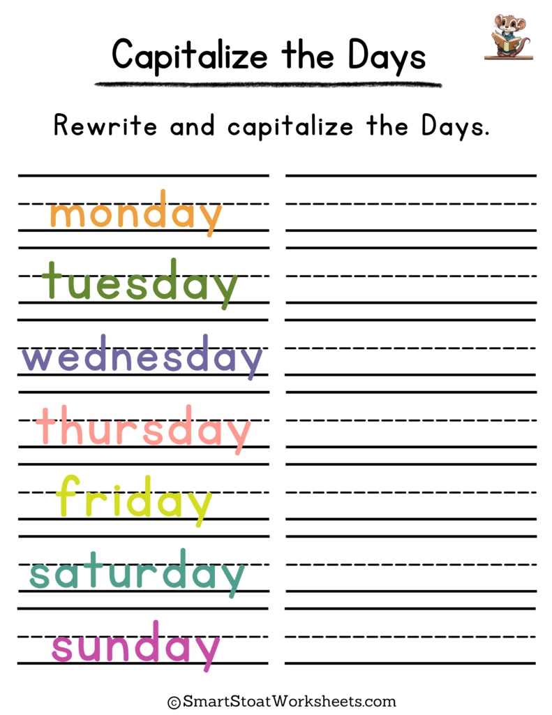 days worksheet