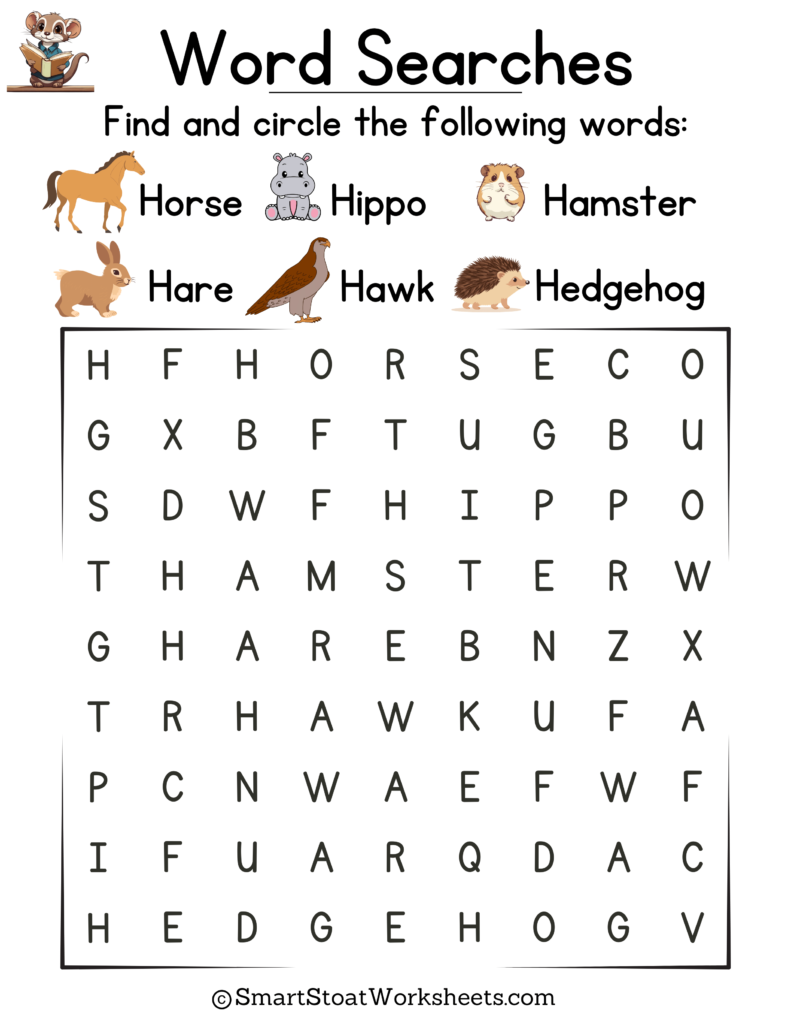 word searches kindergarten download