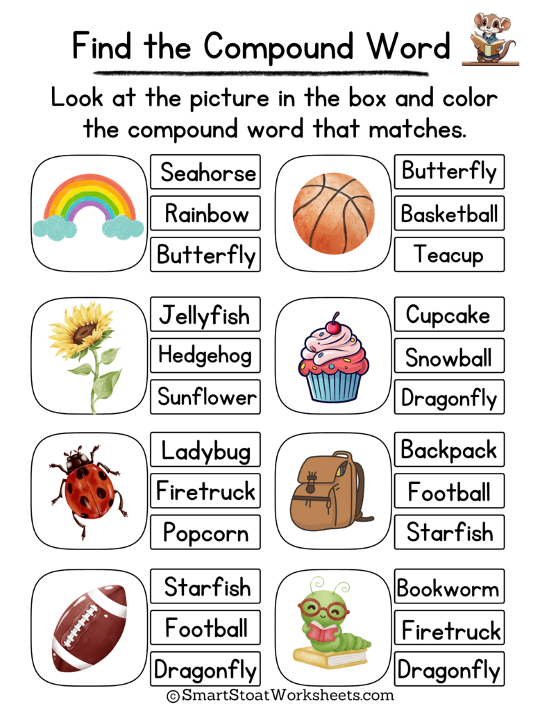 compound words worksheet kindergarten