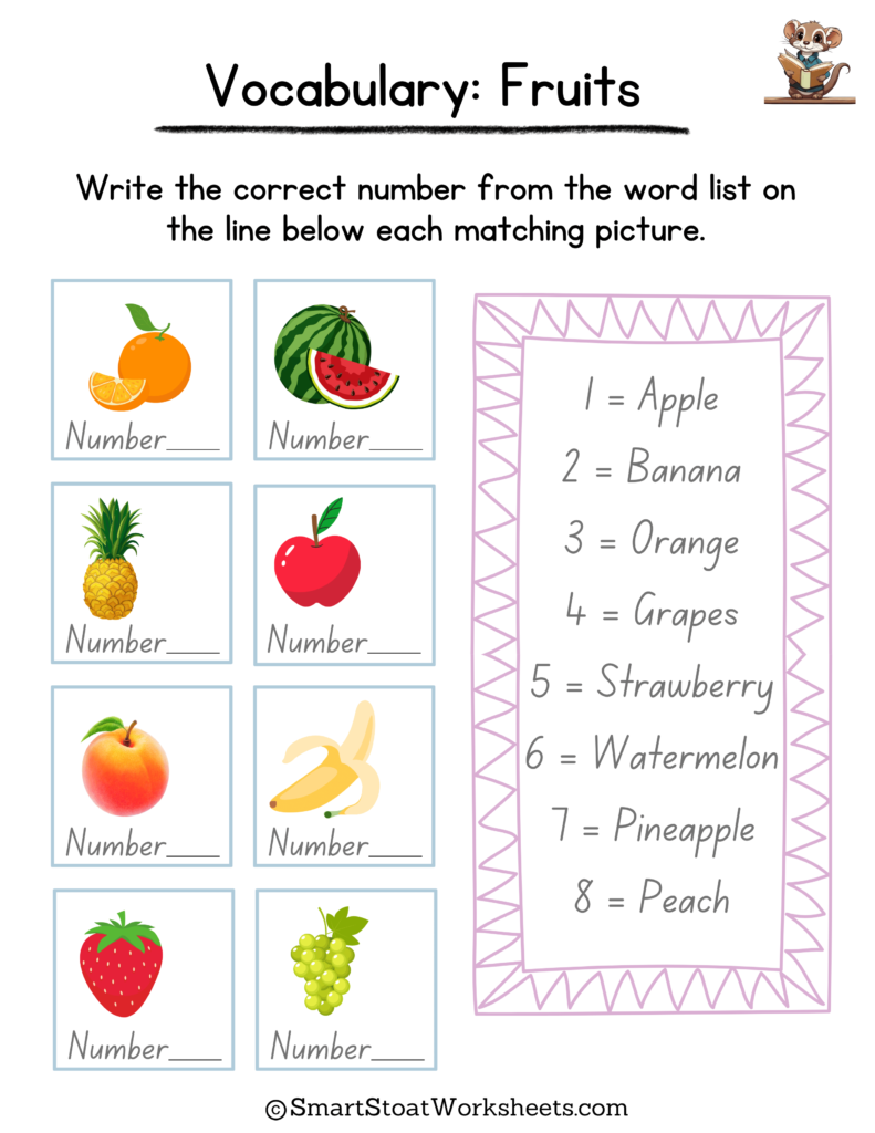 food vocabulary words