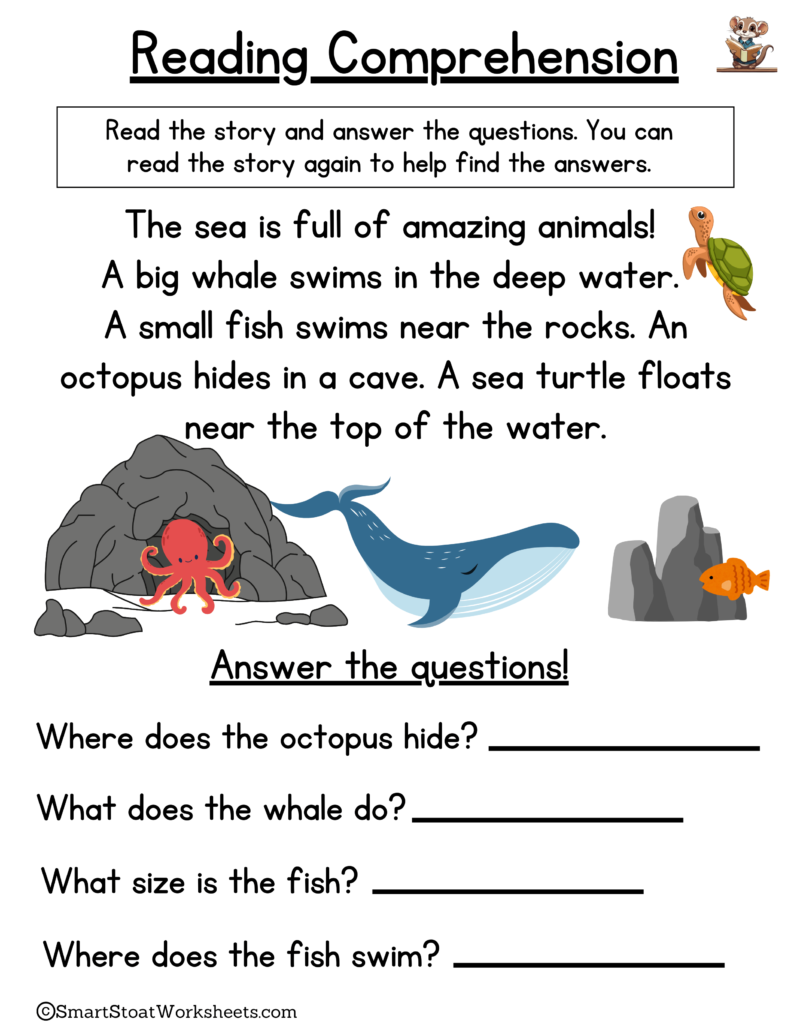 Download Kindergarten Reading Comprehension Worksheets