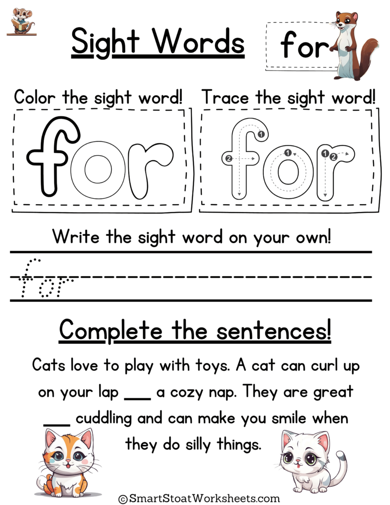 Pre-K Sight Words PDF