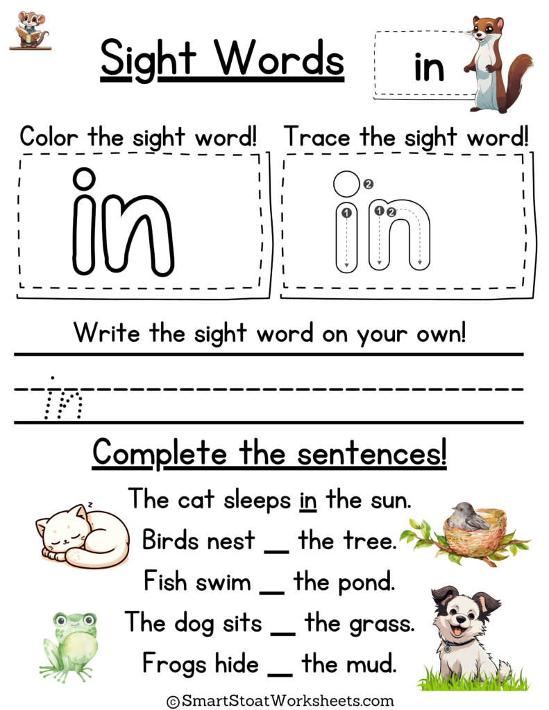 Pre kindergarten sight words