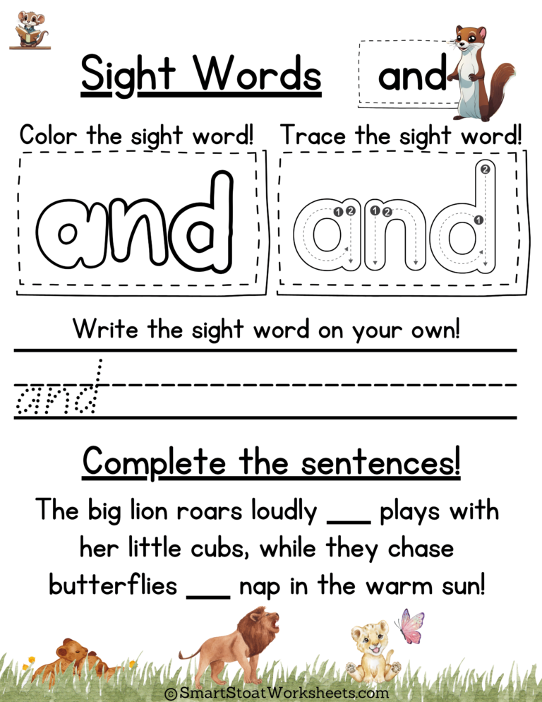 Sight Words for Pre K Worksheet (free download)