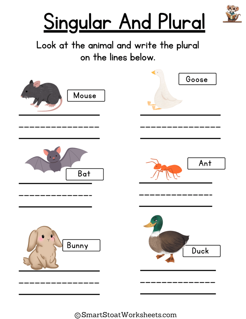 Download Singular And Plural Words Worksheet