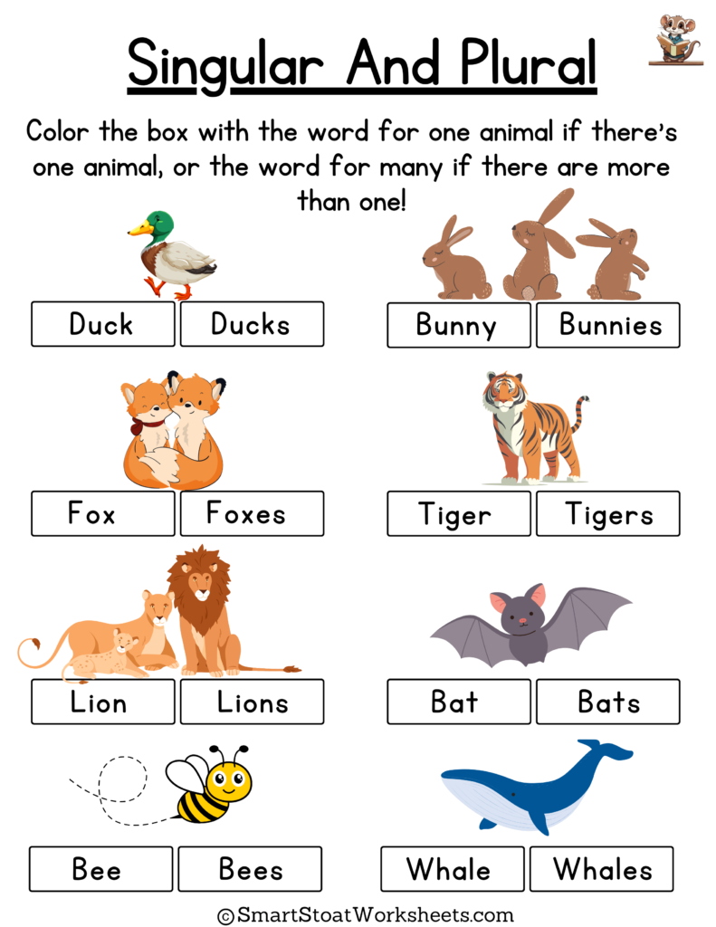 Download Singular And Plural Words Worksheet