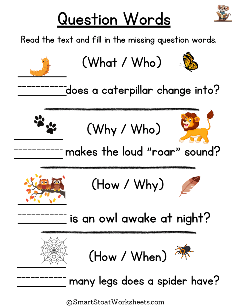 Download Who What When Where Worksheets for Kindergarten And Preschool Kids (PDF)