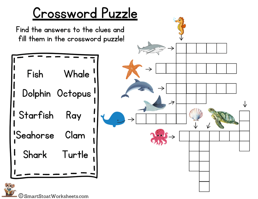 crossword puzzles for kindergarten