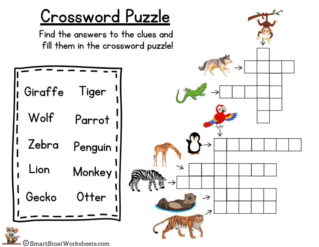 crossword puzzles for kindergarten