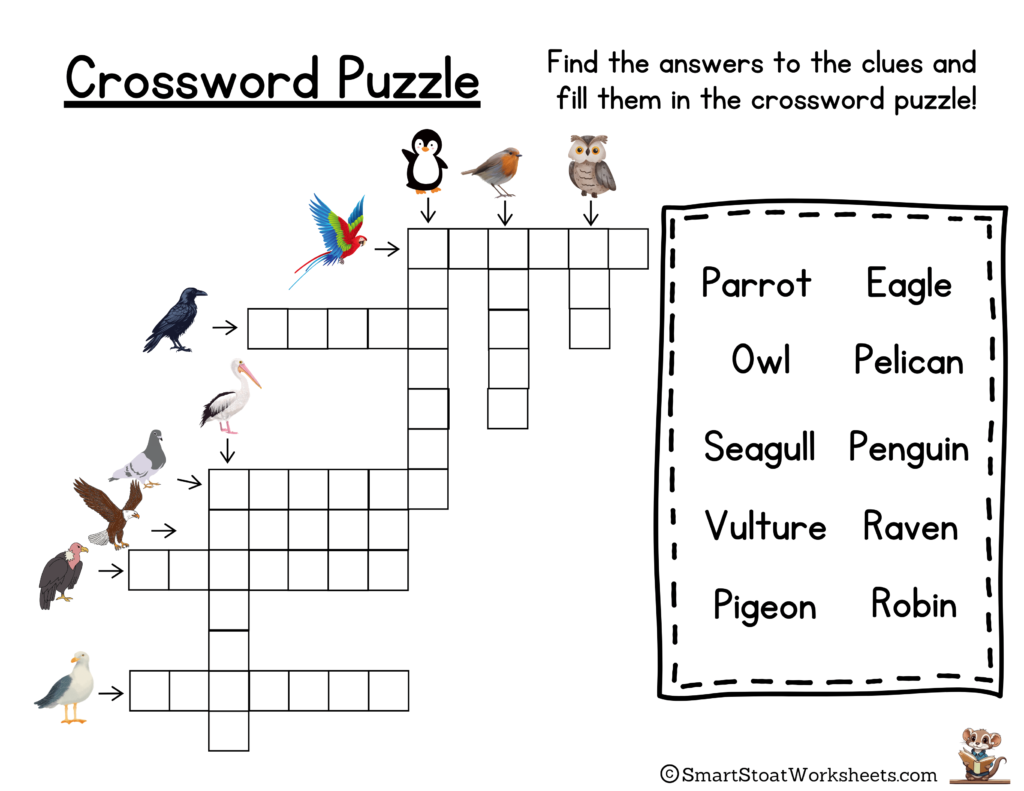 crossword puzzles for kindergarten