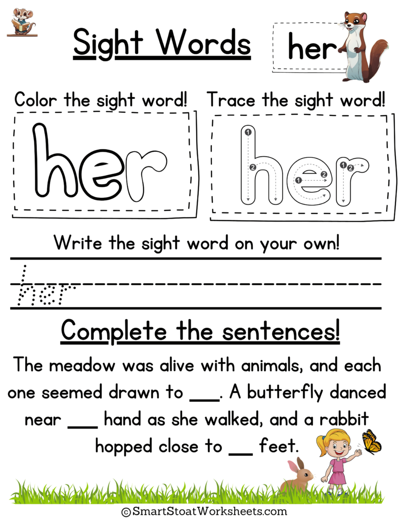 Kindergarten Sight Words Worksheets To Print