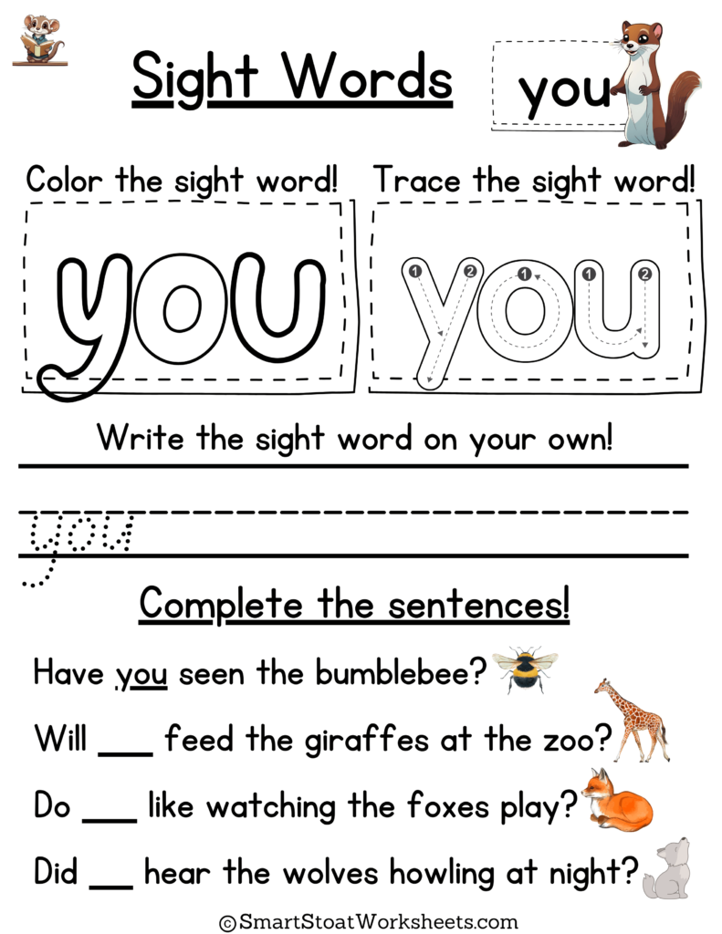 prek sight words worksheet (4)