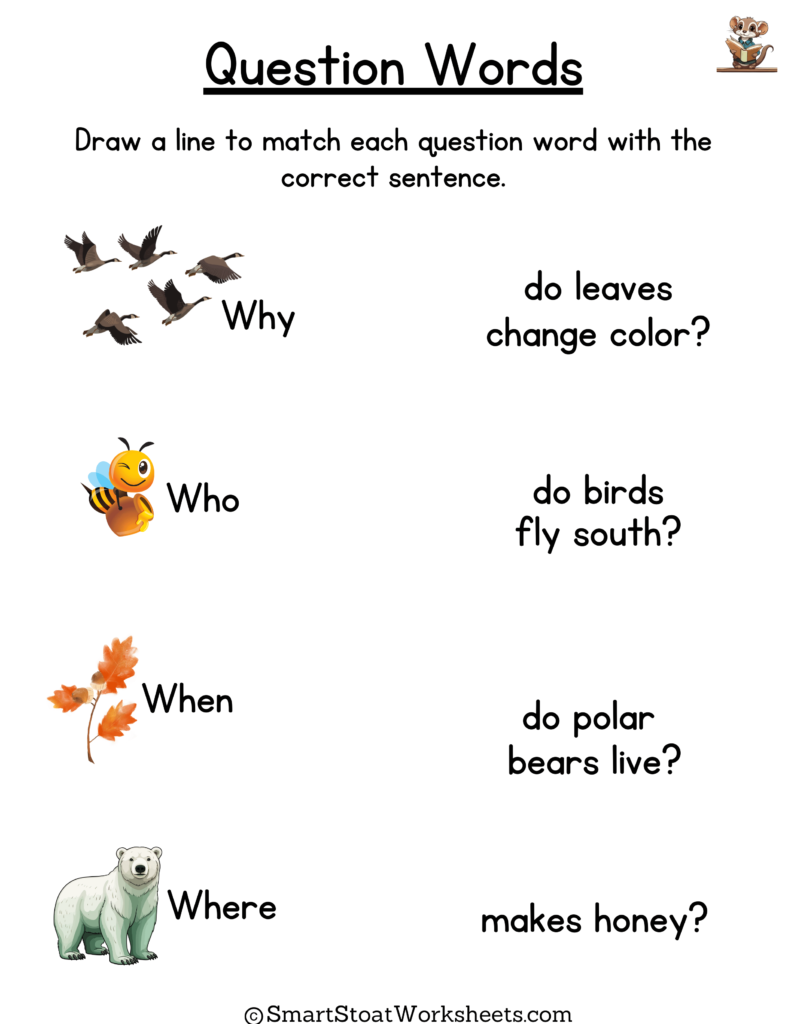 Download Question Words Worksheet (free PDF)