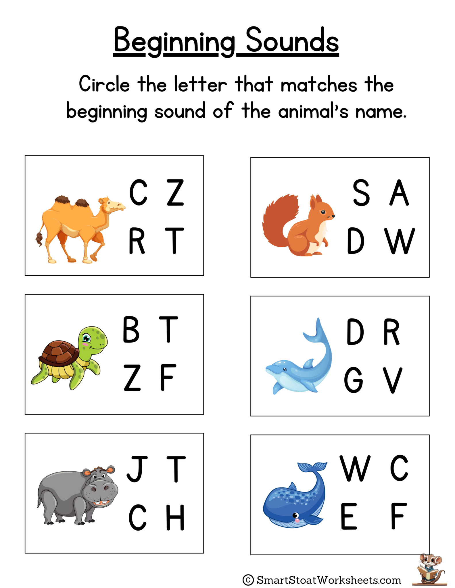 Beginning Sounds Worksheets for Kindergarten