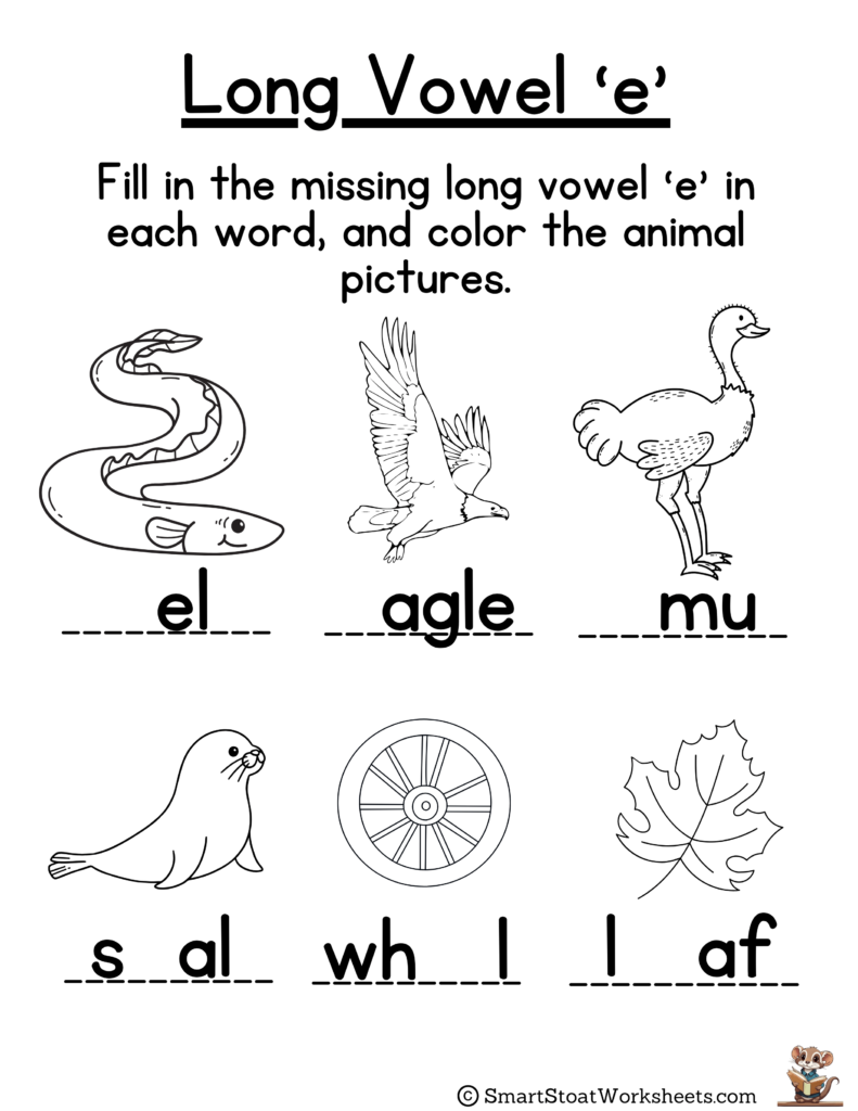 Download Long Vowel E Worksheet