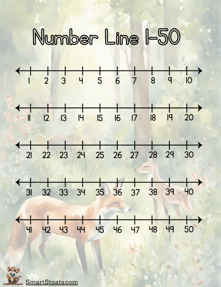 Free Number Lines 1 to 50 | Printable