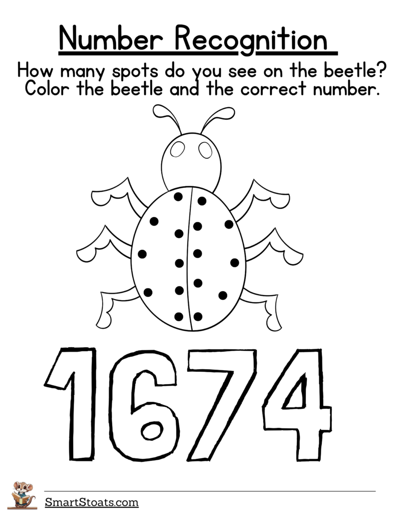 Download number recognition worksheet for 1 to 20 in PDF format. Click to access the printable resource.