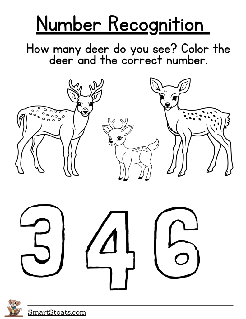 Download number recognition worksheet for 1 to 20 in PDF format. Click to access the printable resource.